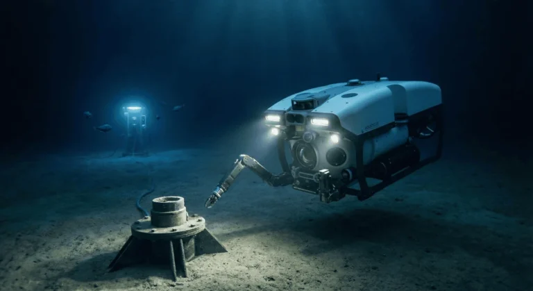 Nauticus Robotics Aquanaut autonomous underwater vehicle inspecting subsea infrastructure.