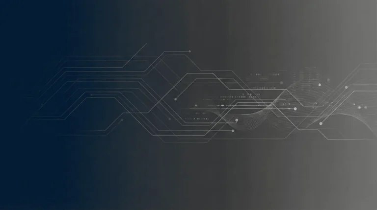 Abstract circuit-board wave patterns in blue and gray representing digital AI data infrastructure, symbolizing Eaton AI infrastructure stock's power distribution technology